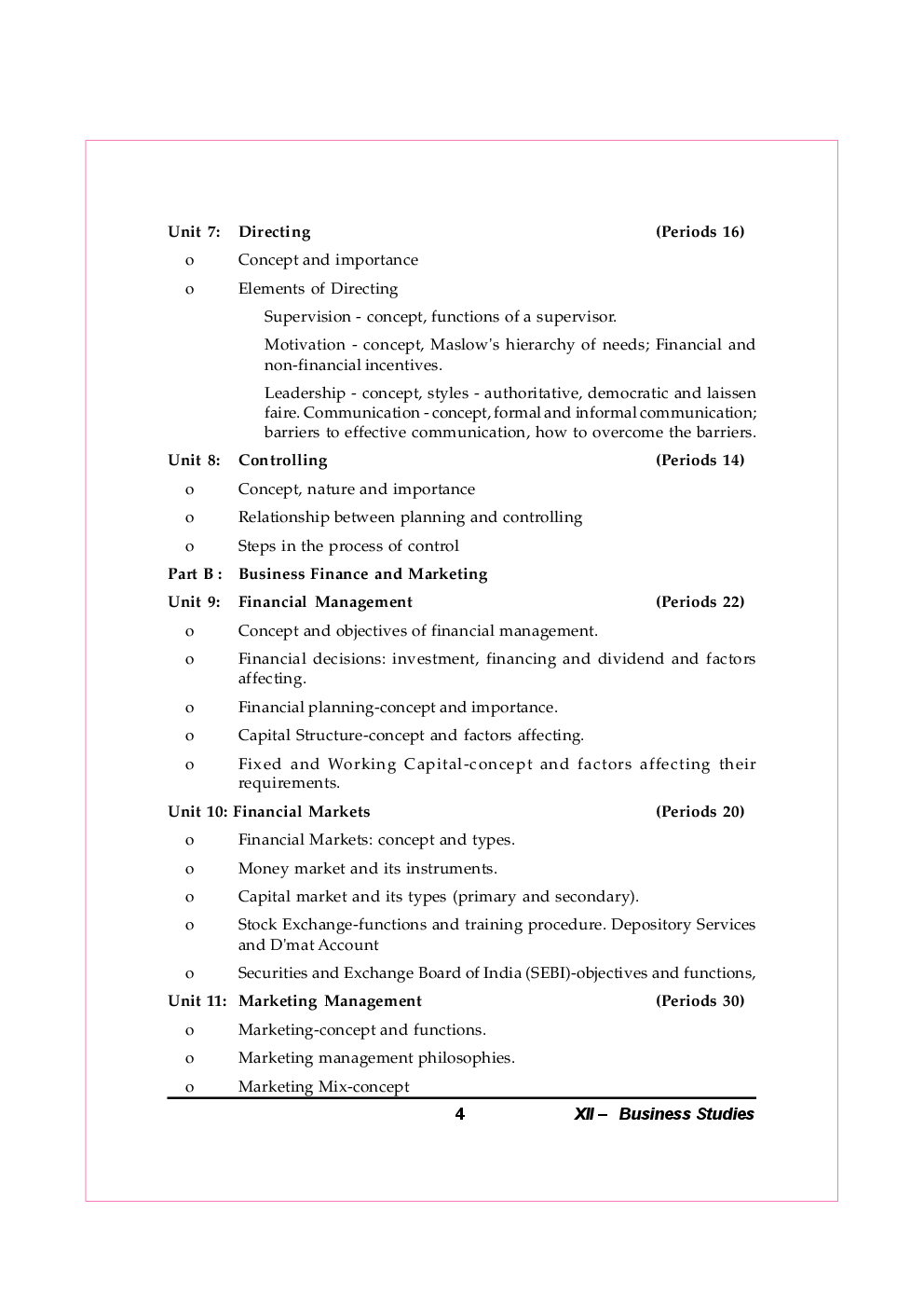 Business Studies For Class-XII Study Cum Support Material - Page 5
