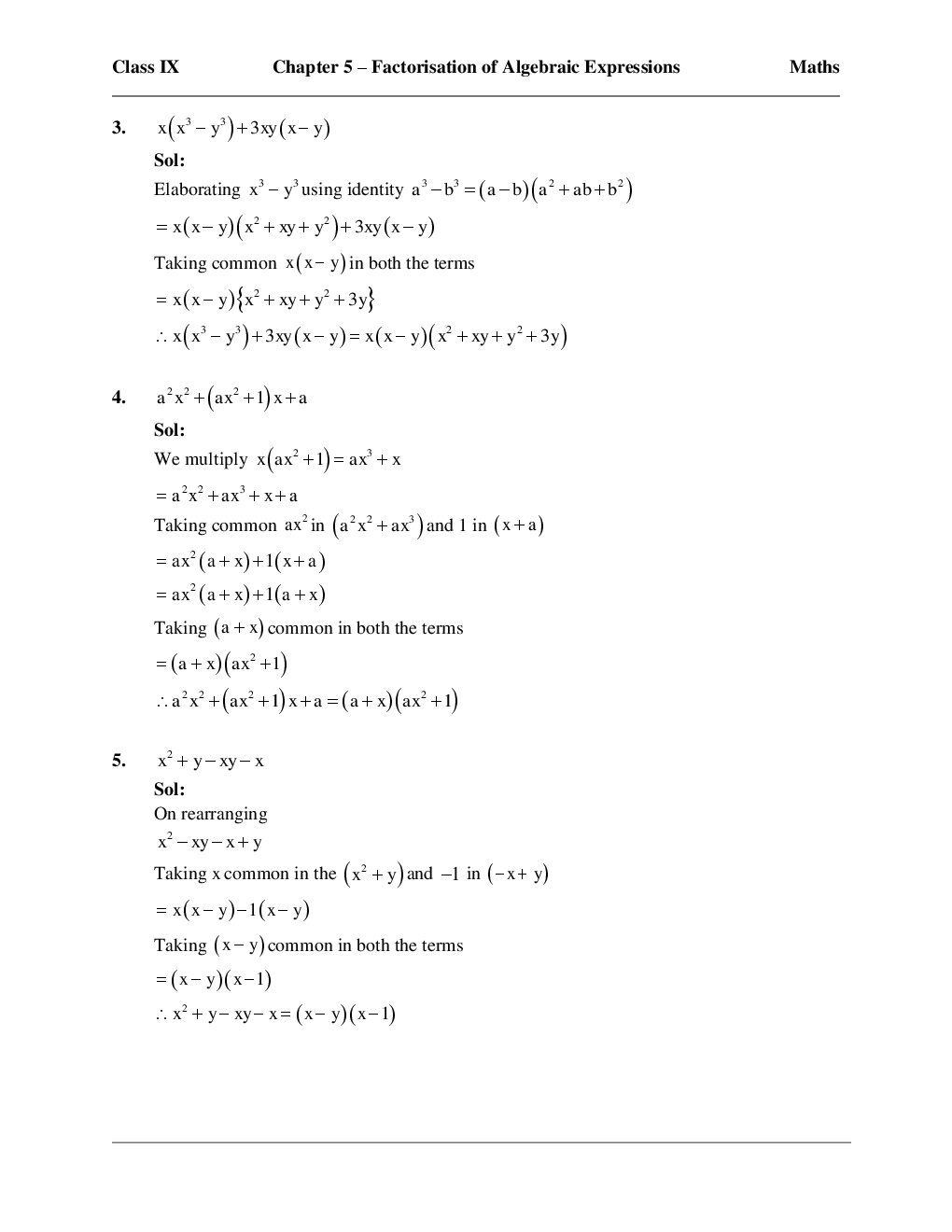 RD Sharma Maths Solutions For Class-IX - Chapter 5 - Factorization of Algebraic Expressions - Page 2