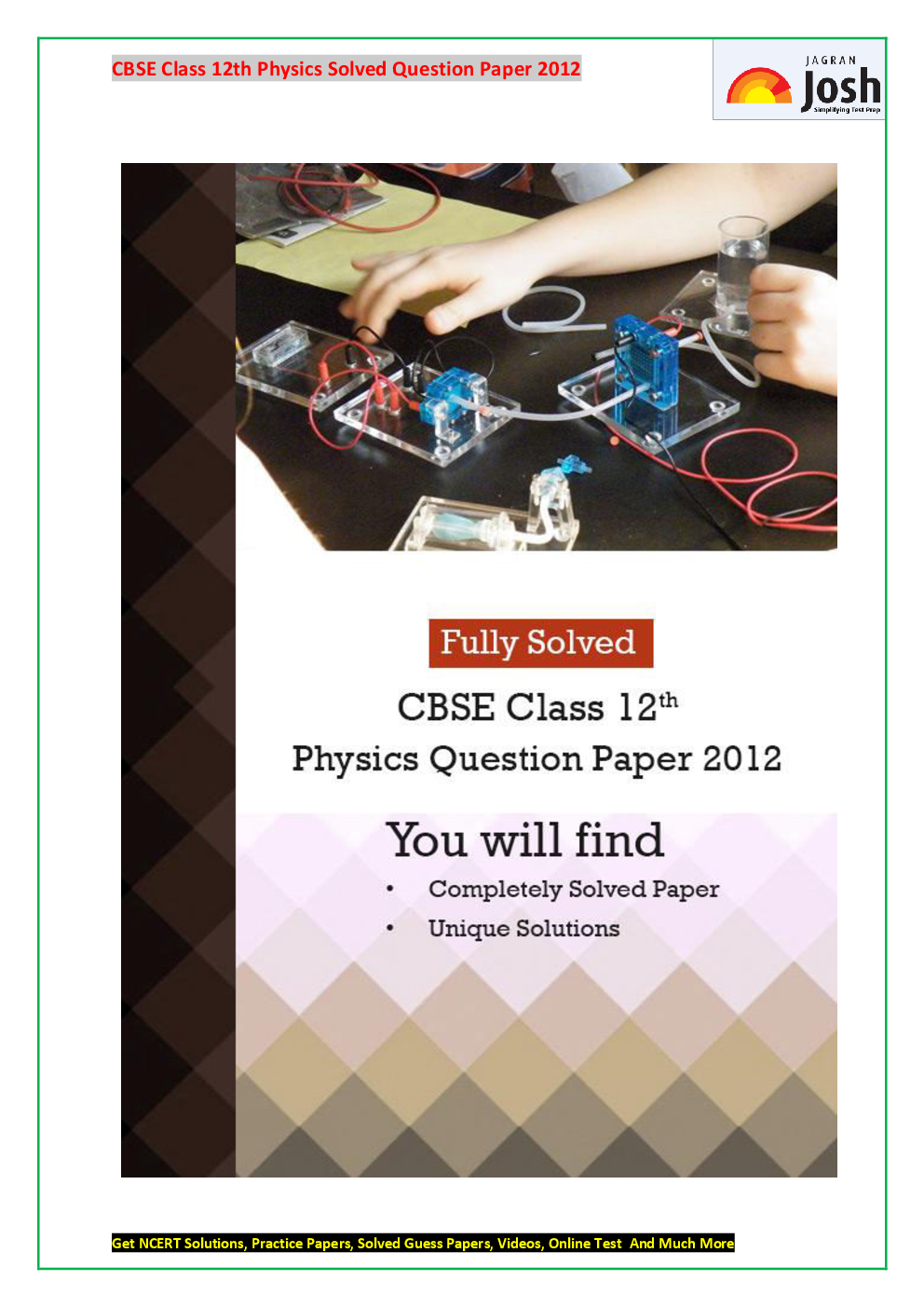 Last 5+1 Year\'s CBSE For Class-XII Physics Solved Question Papers - EBook - Page 2