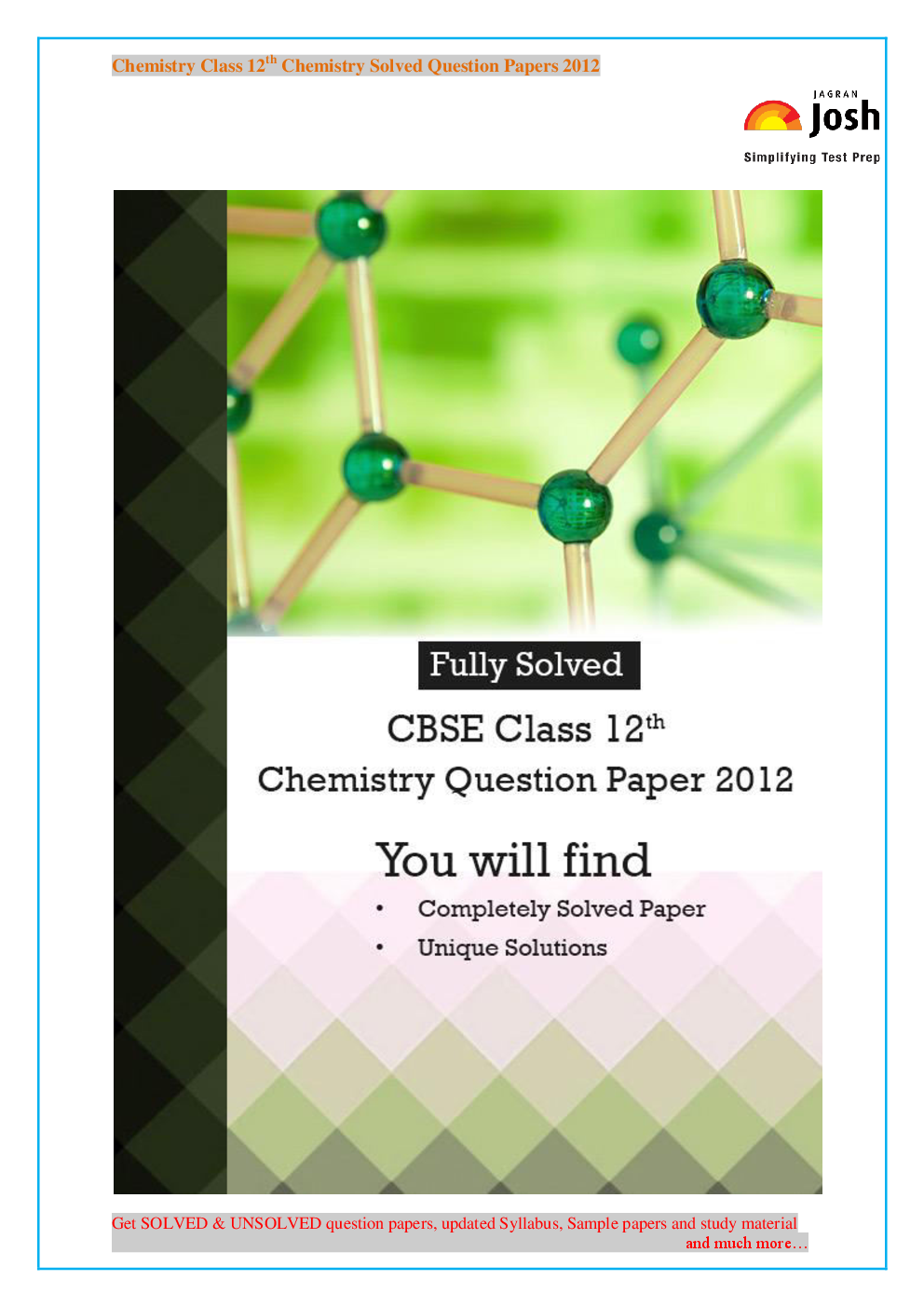 Last 5+1 Year\'s CBSE For Class-XII Chemistry Solved Question Papers - EBook - Page 2