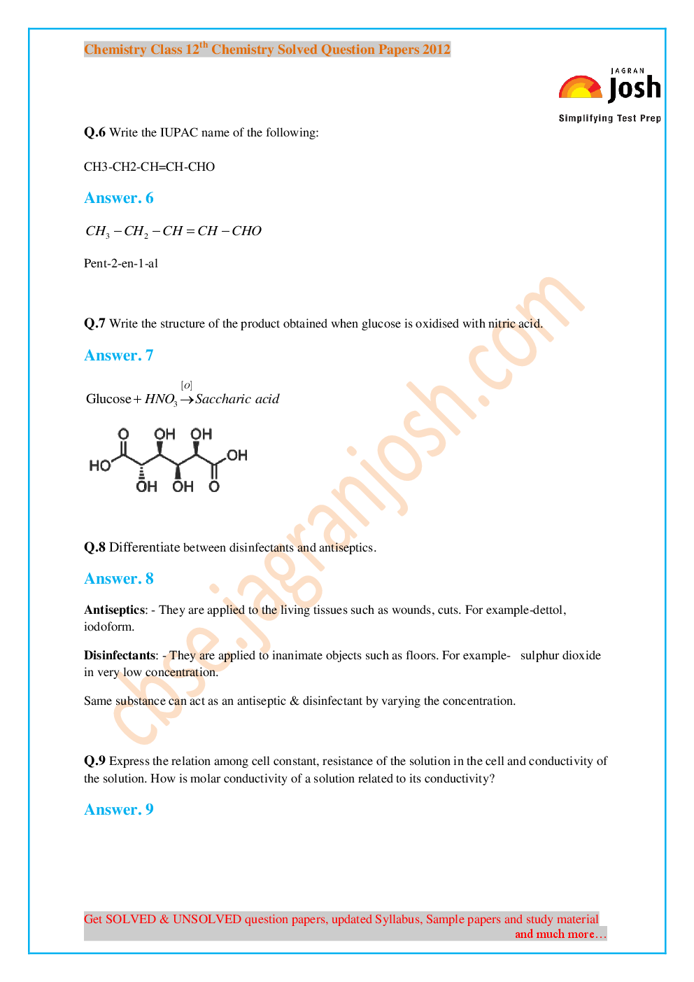 Last 5+1 Year\'s CBSE For Class-XII Chemistry Solved Question Papers - EBook - Page 4