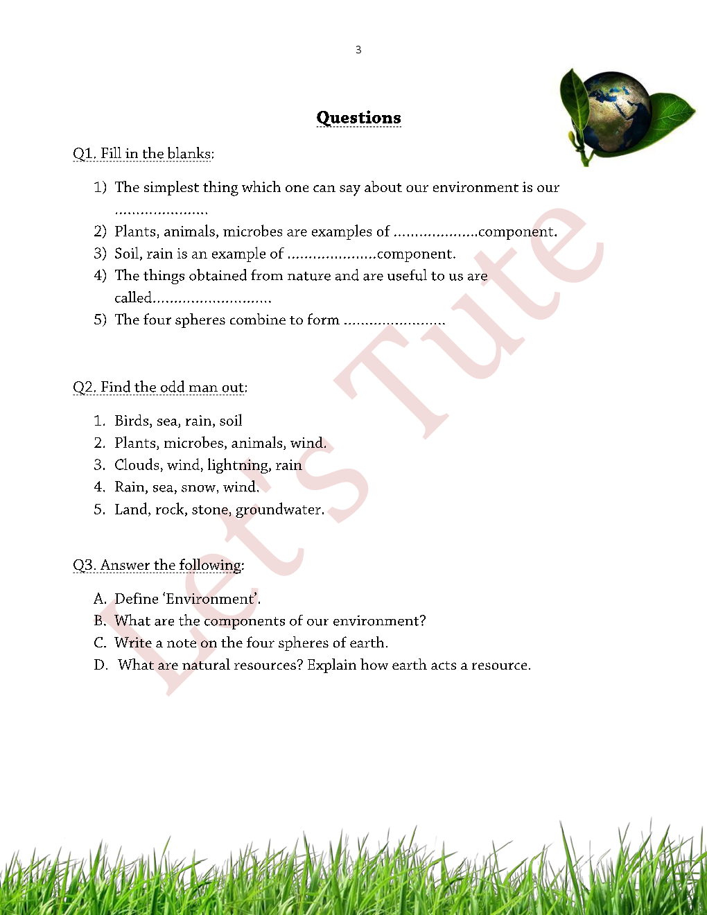 Natural Resources-Water & Waste Management - Practice Sheet For All Class Environmental Science - Page 4