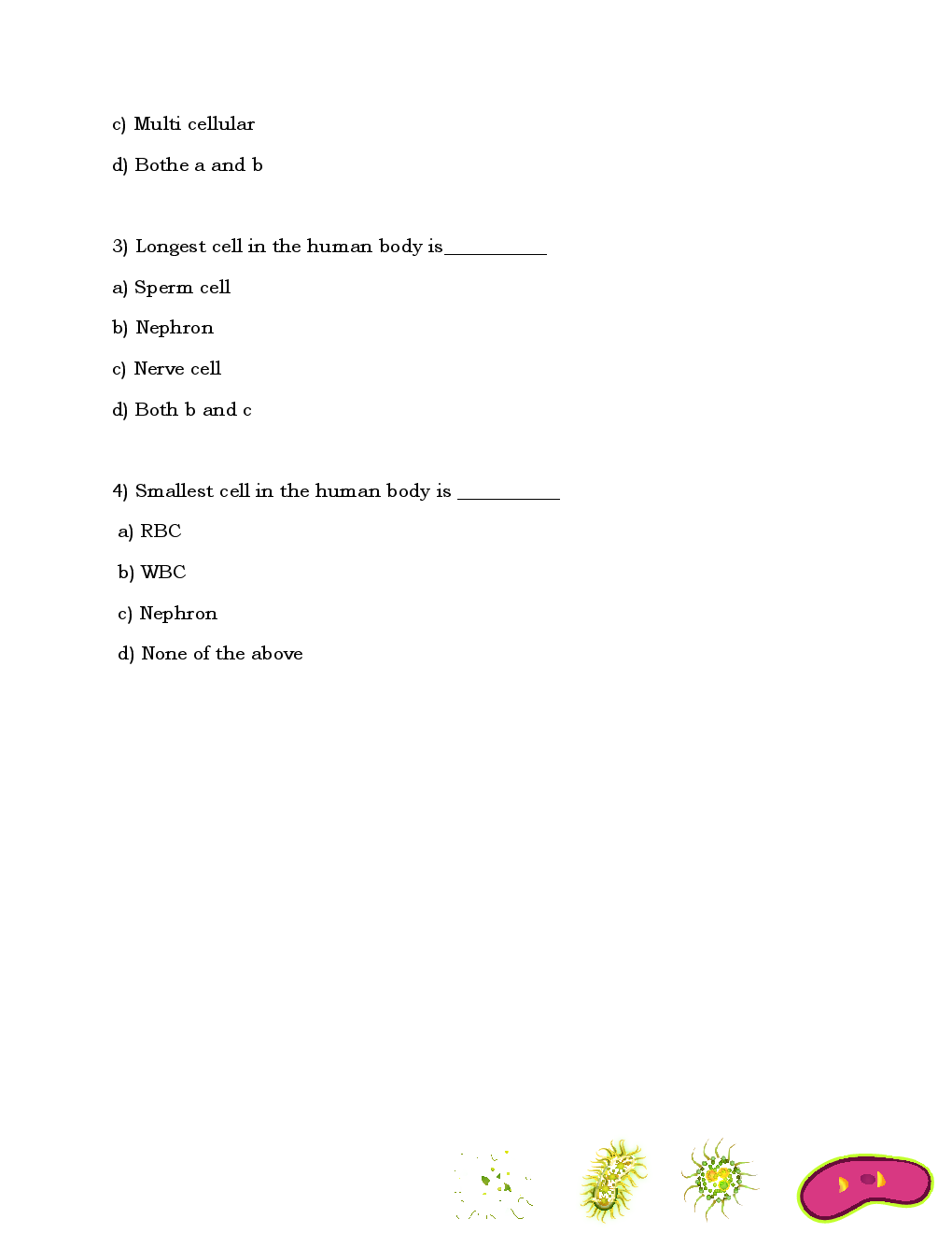 Cells & Tissues - Practice Sheet For Class-IX Science - Page 5