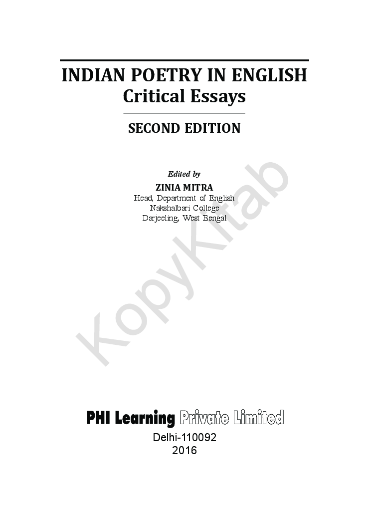 Indian Poetry In English Critical Essays - Page 2