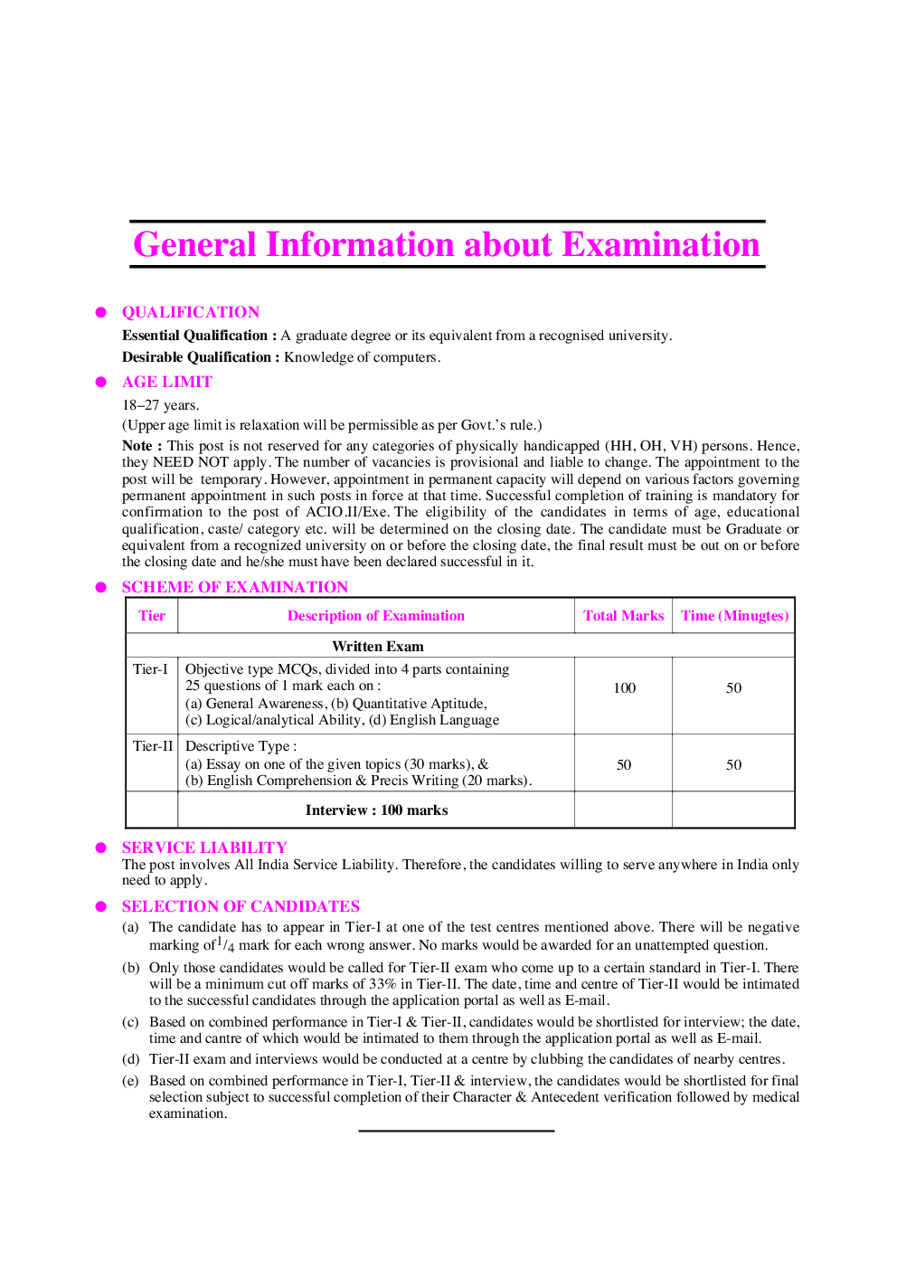 Intelligence Bureau Assistant Central Intelligence Officer ( Executive ) Grade II Recruitment Exam (for Tier-I Or II) - Page 5