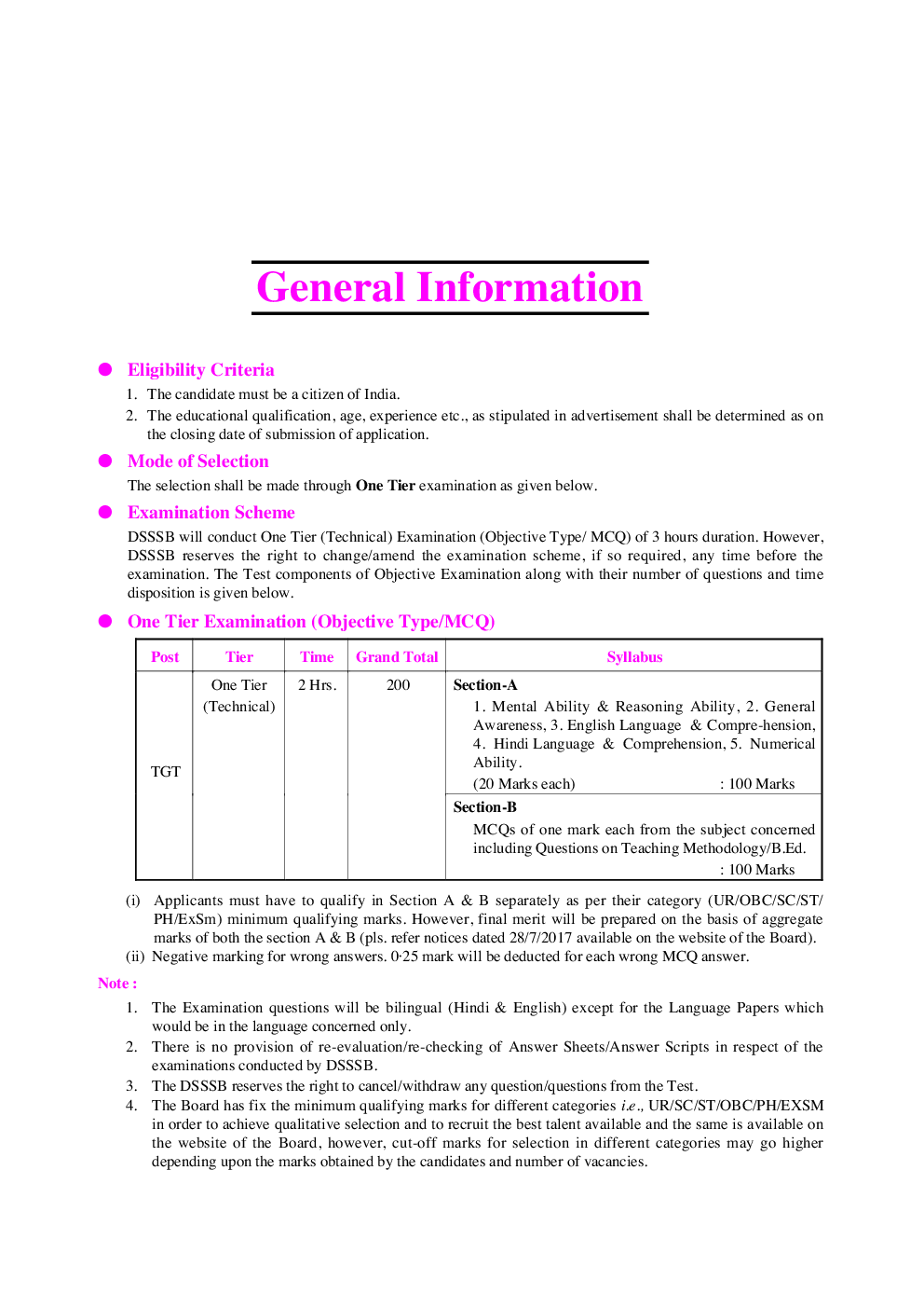 Delhi Subordinate Services Selection Board Practice Sets T.G.T Recrutment Examination (Compulsory Papers)  - Page 5