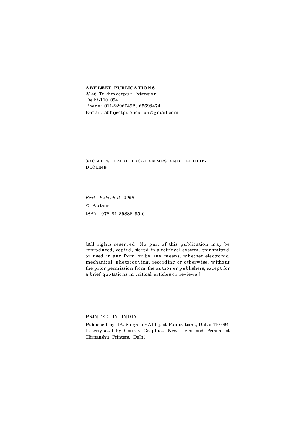 Social Welfare Programmes And Fertility Decline - Page 4