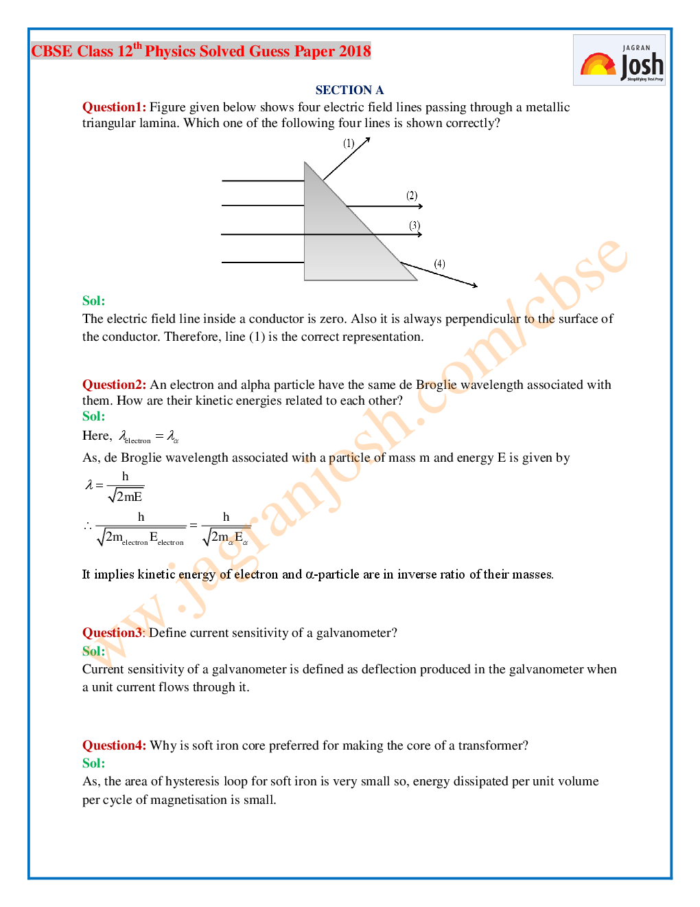 CBSE Class XII PCM Solved Guess Paper 2017-18 E-book - Page 4