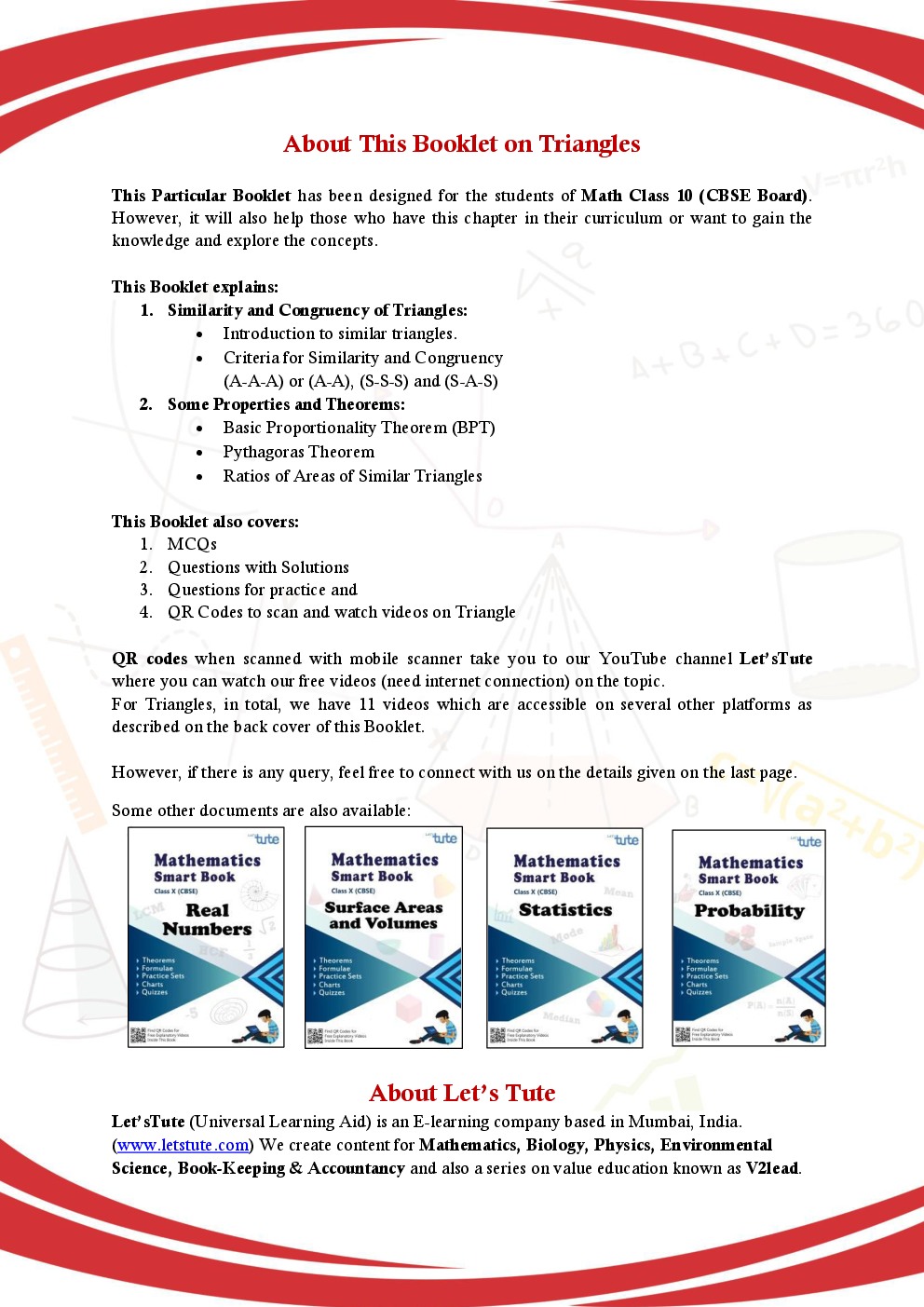 CBSE Mathematics Smart Book For Class 10 Triangles - Page 2