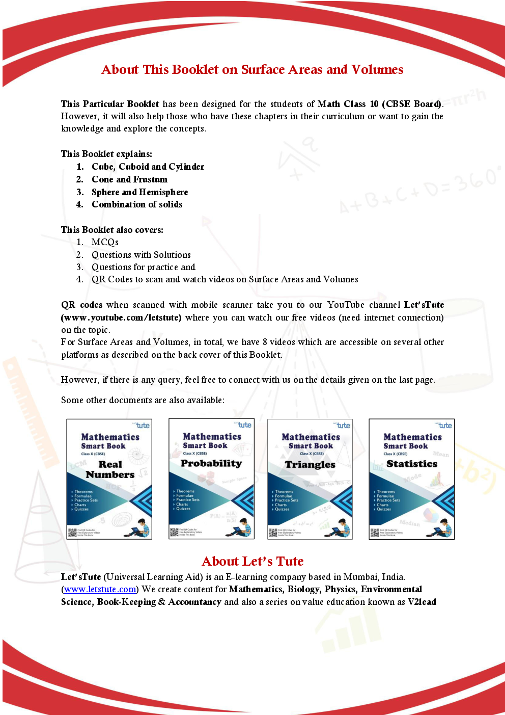 CBSE Mathematics Smart Book For Class X Surface Areas And Volumes - Page 2