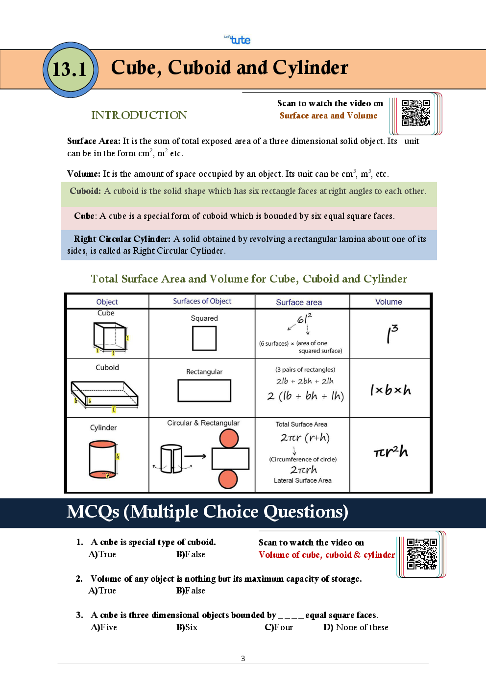 CBSE Mathematics Smart Book For Class X Surface Areas And Volumes - Page 3