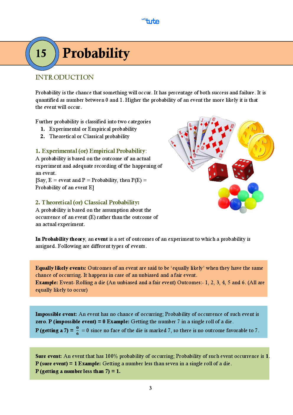 CBSE Mathematics Smart Book For Class X Probability - Page 3