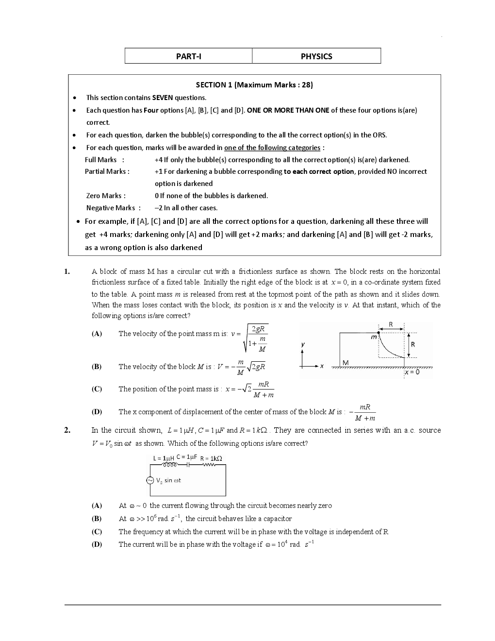 JEE Advance Previous Year Solved Question Paper 1 2017 - Page 3