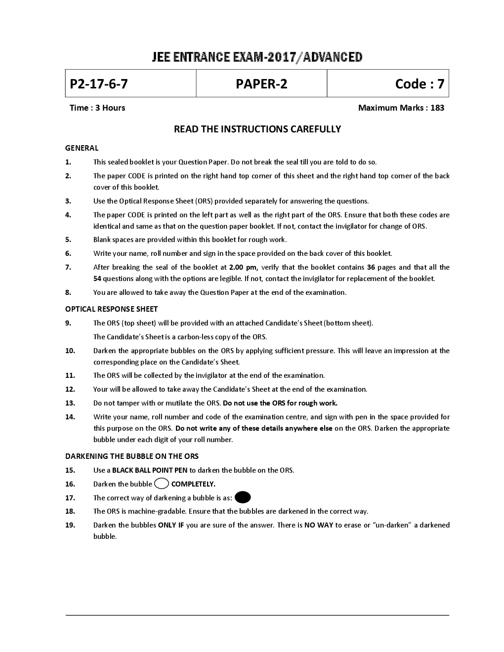 JEE Advance Previous Year Solved Question Paper 2 2017 - Page 2