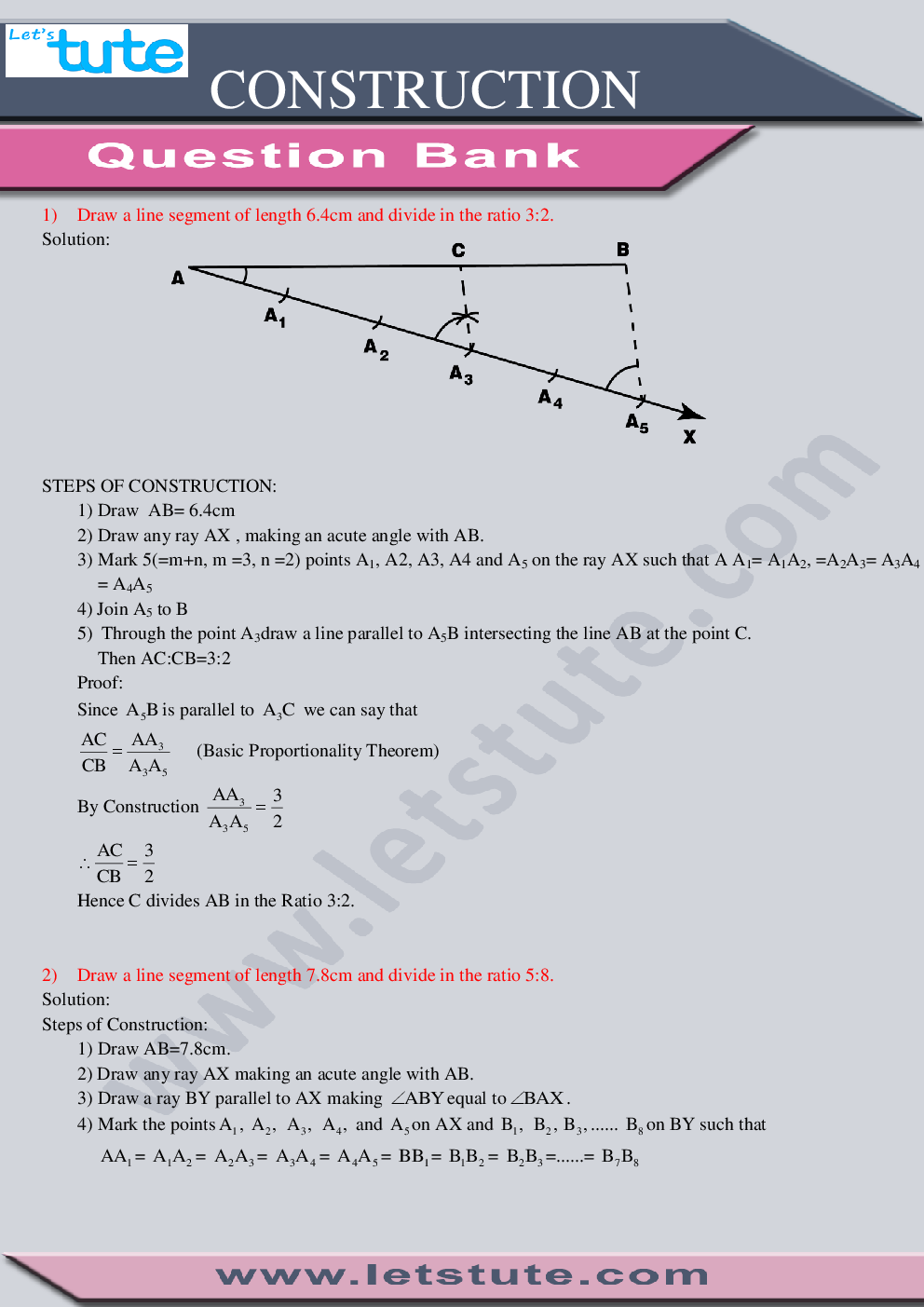 Math Practice Sheet For Class X ( CBSE ) - Page 2