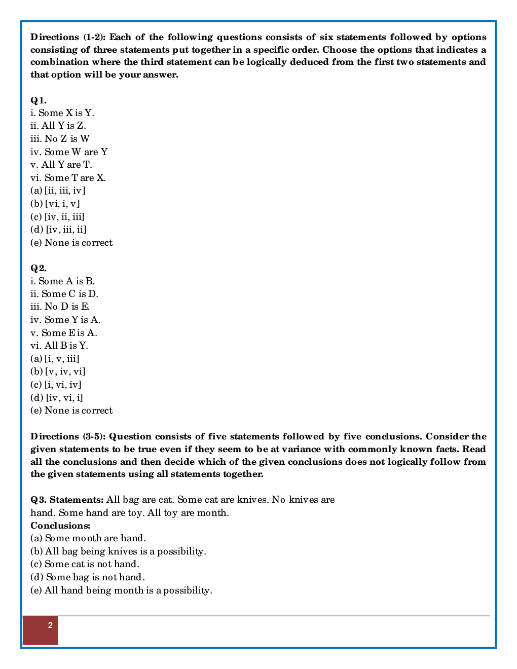 Sample Paper Question And Answer  Of Reasoning For IBPS RRB Mains 2017 - Page 2