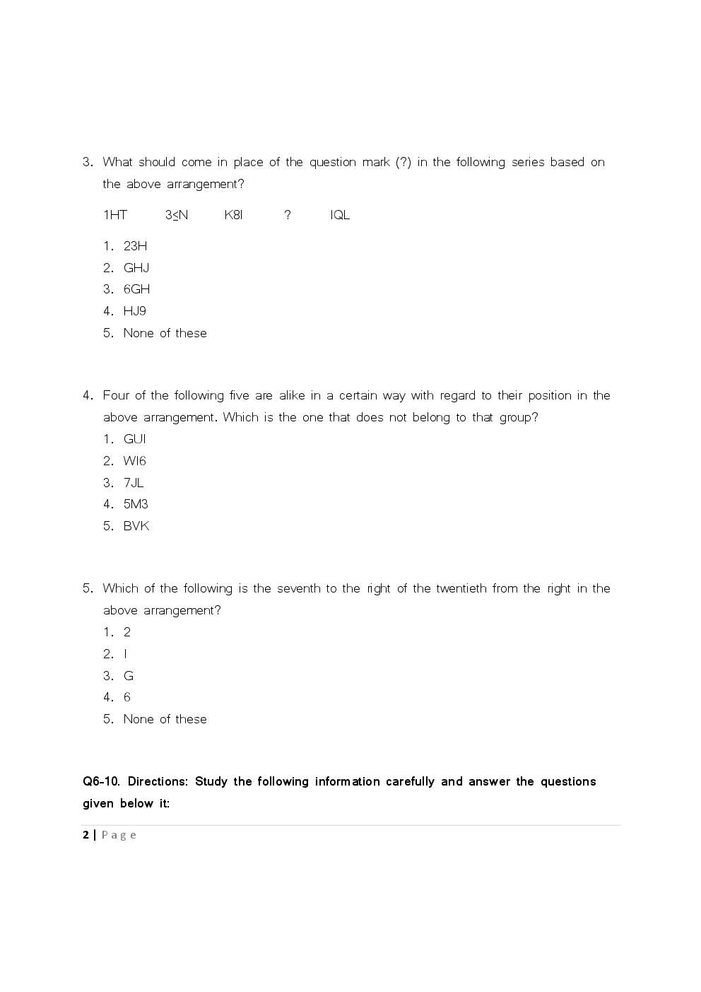 IBPS Clerk Prelims Model Question Paper 2017 - Page 3