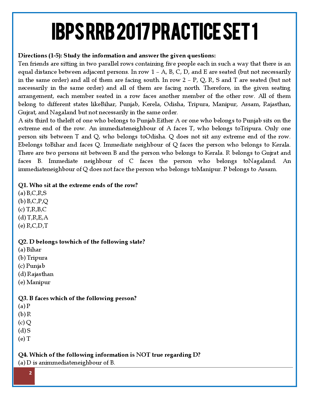 IBPS RRB P.O.Mains Previous Year Practice Sets 2017 - Page 2