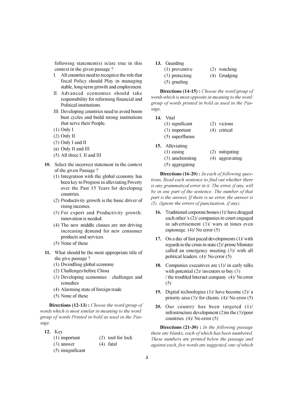 IBPS P.O.& M.T.CWE 2017 MOCK TEST-1 - Page 4