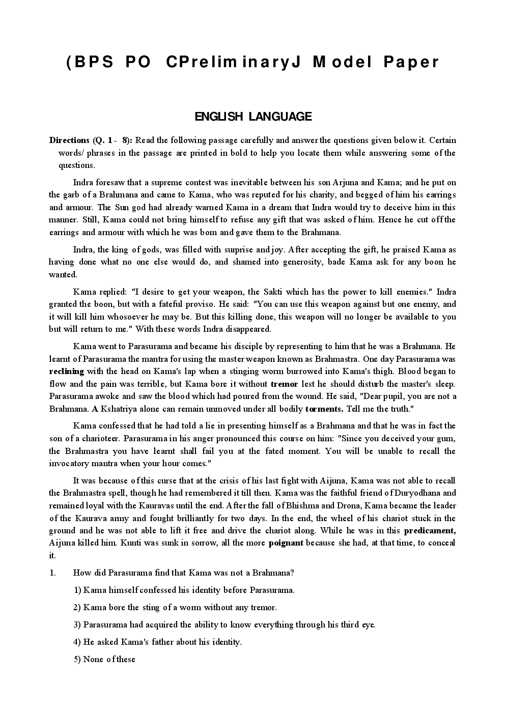 IBPS P.O.(Preliminary) Model Paper 2017 - Page 2