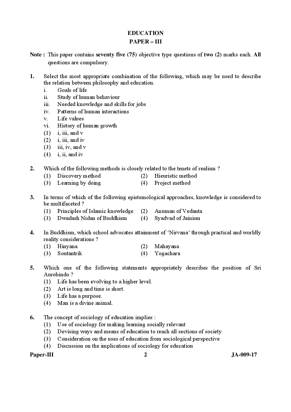 UGC NET Education Paper III 2015, 2016, 2017 Question Paper With Answer Key - Page 2