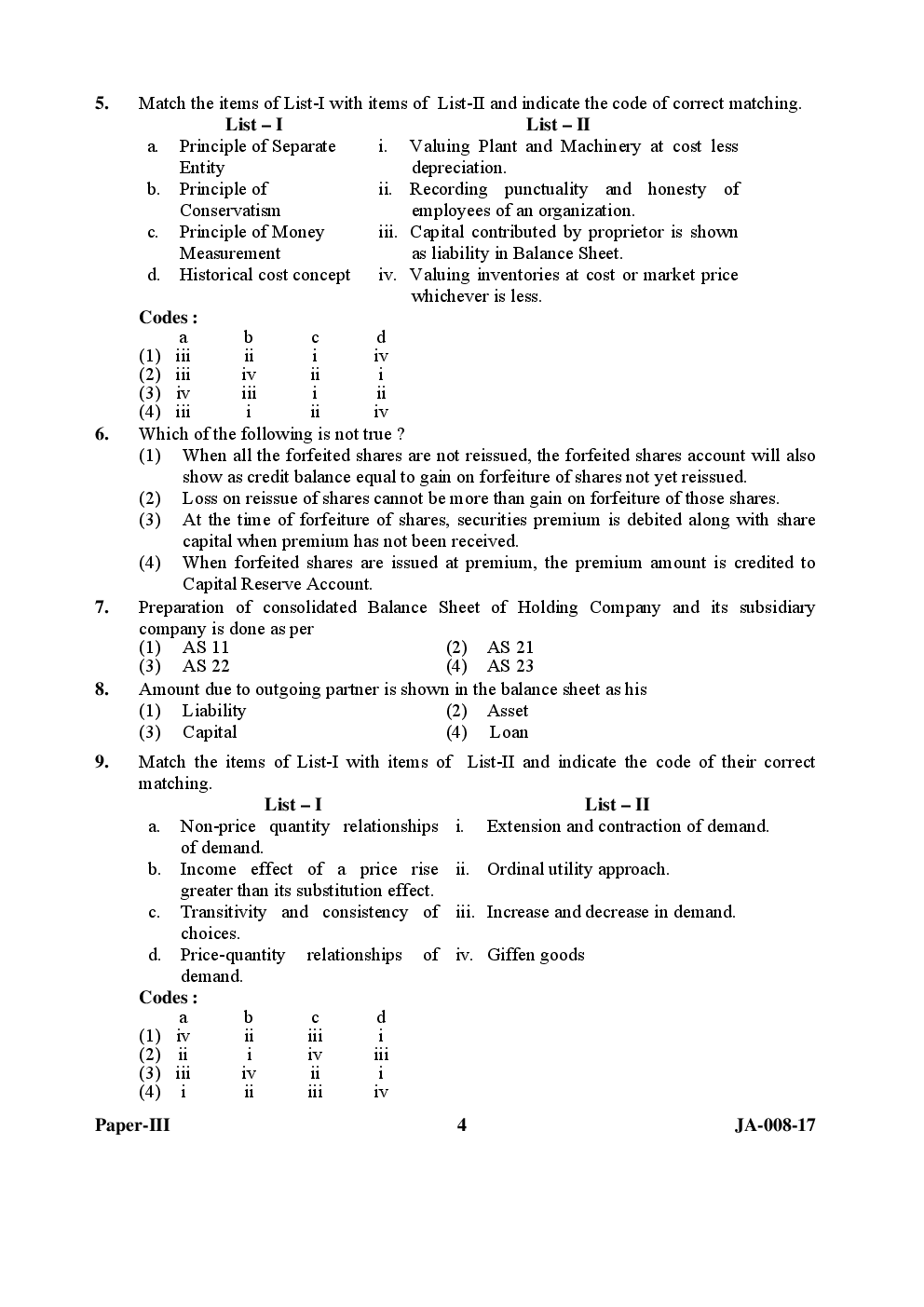 UGC NET Commerce Paper III 2015, 2016, 2017 Question Paper With Answer Key - Page 4