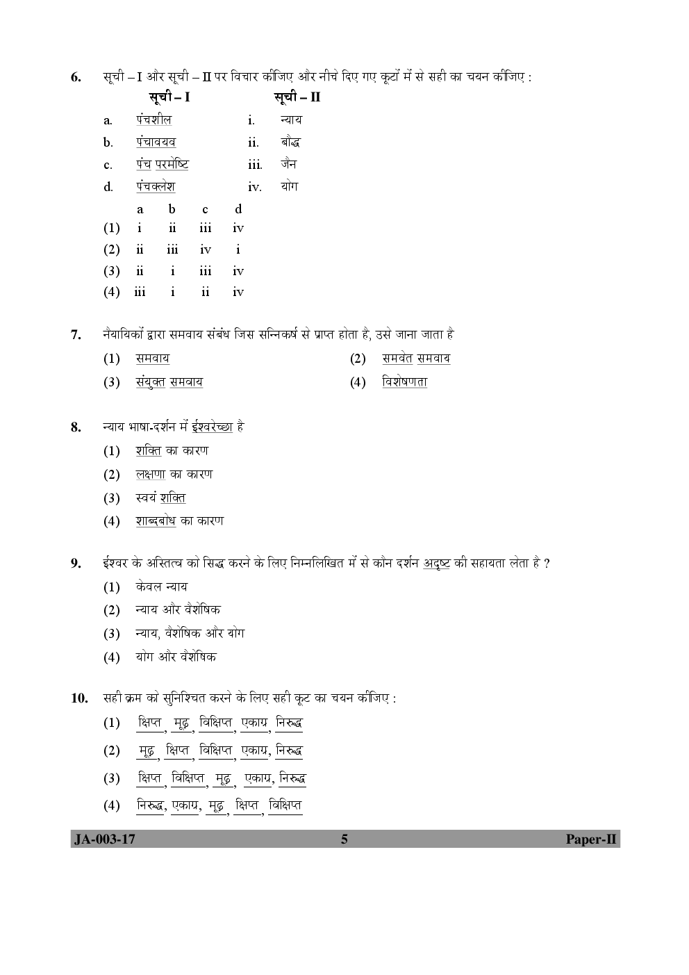 UGC NET Philosophy Paper II 2015, 2016, 2017 Question Paper With Answer Key - Page 5