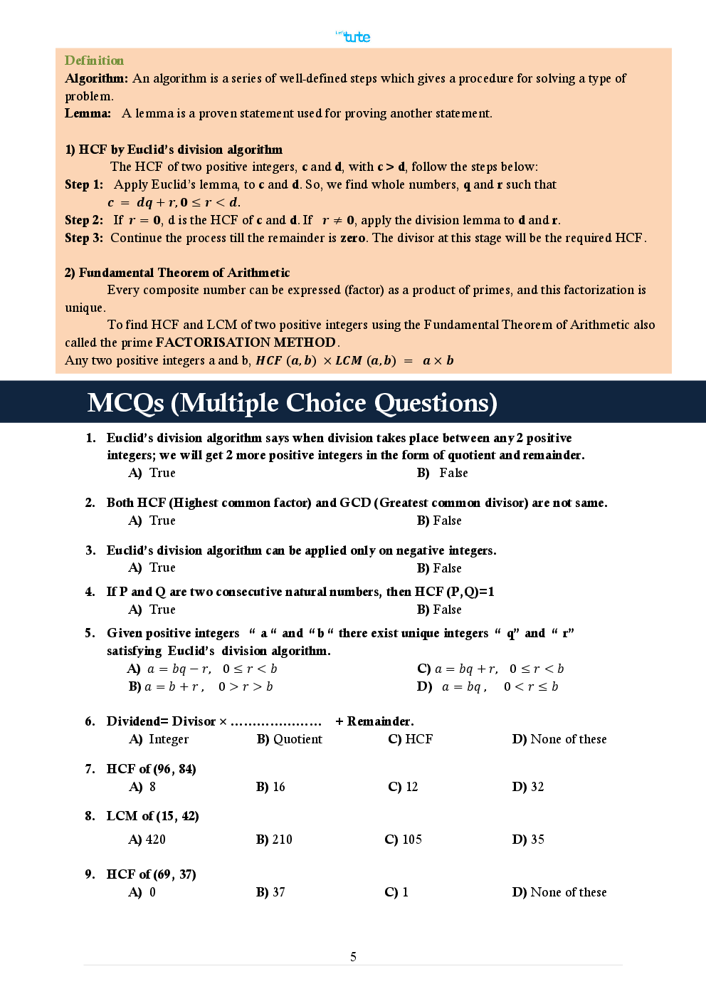 Mathematics Smart Book Real Numbers For Class X (CBSE) - Page 5