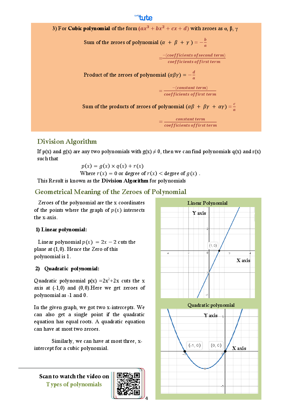 Mathematics Smart Book Polynomials For Class X (CBSE) - Page 4