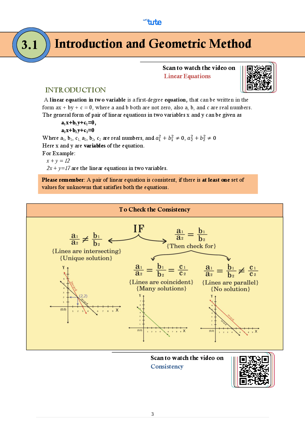 Mathematics Smart Book Pair Of Linear Equations For Class X (CBSE) - Page 3