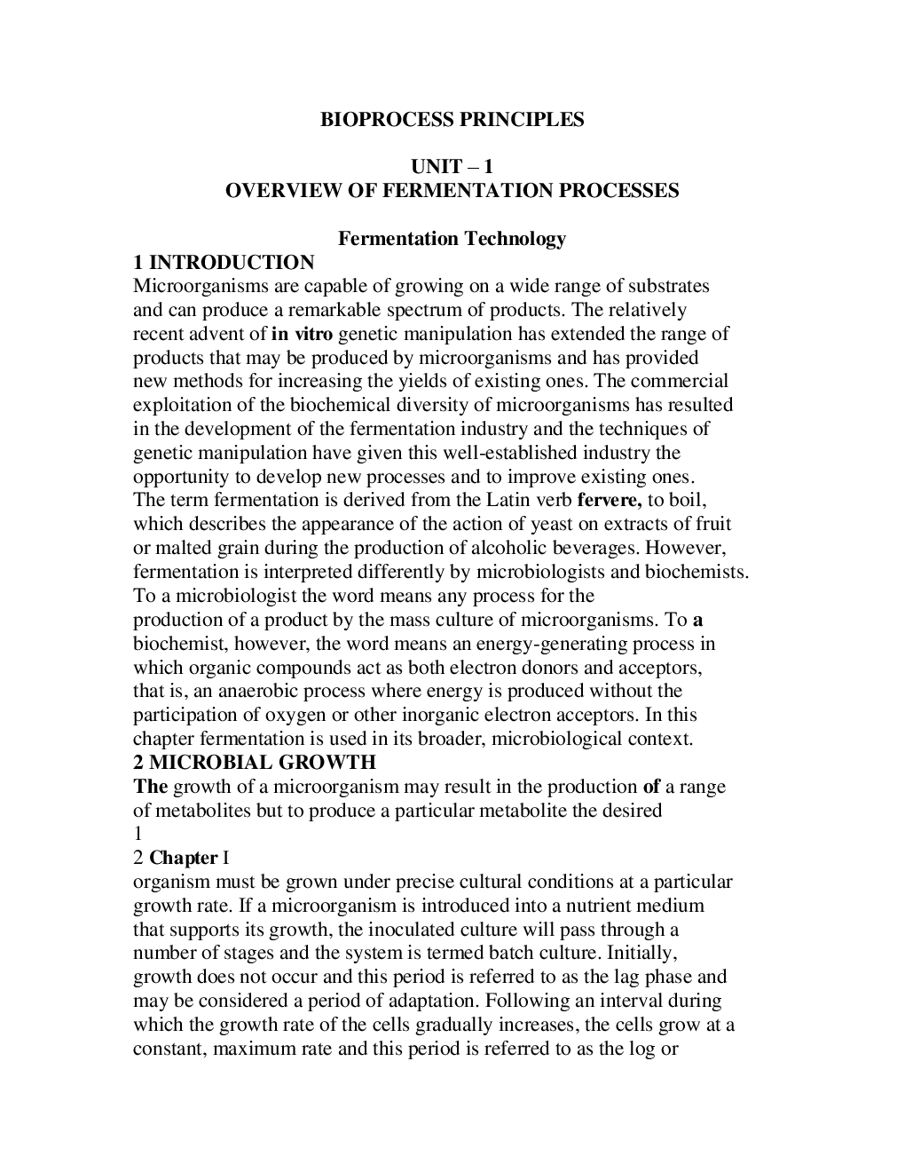 VTU eNotes On Bioprocess Principles For Biotechnology Engineering - Page 2