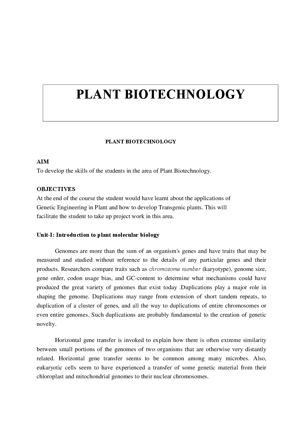 VTU eNotes On Plant Biotechnology For Biotechnology Engineering - Page 2