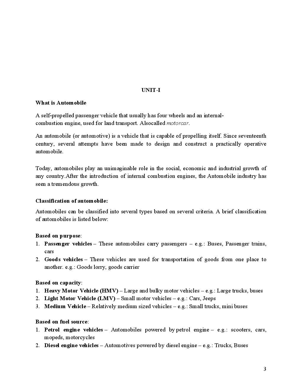 VTU eNotes On Automobile Engineering For Mechanical Engineering - Page 3