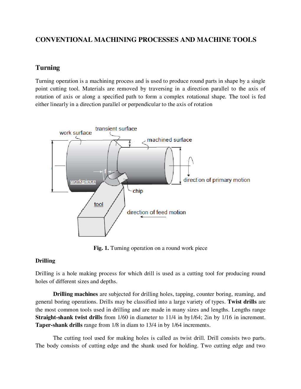 VTU eNotes On Conventional Machining Processes & Machine Tools For Mechanical Engineering - Page 2