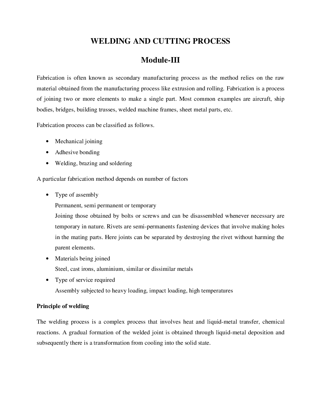 VTU eNotes On Welding & Putting Process For Mechanical Engineering - Page 2