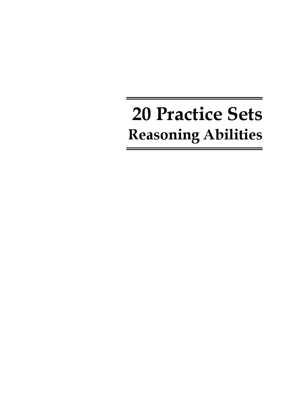 20 Practice Sets Reasoning Abilities (Useful For Various Competitive Exams) - Page 5
