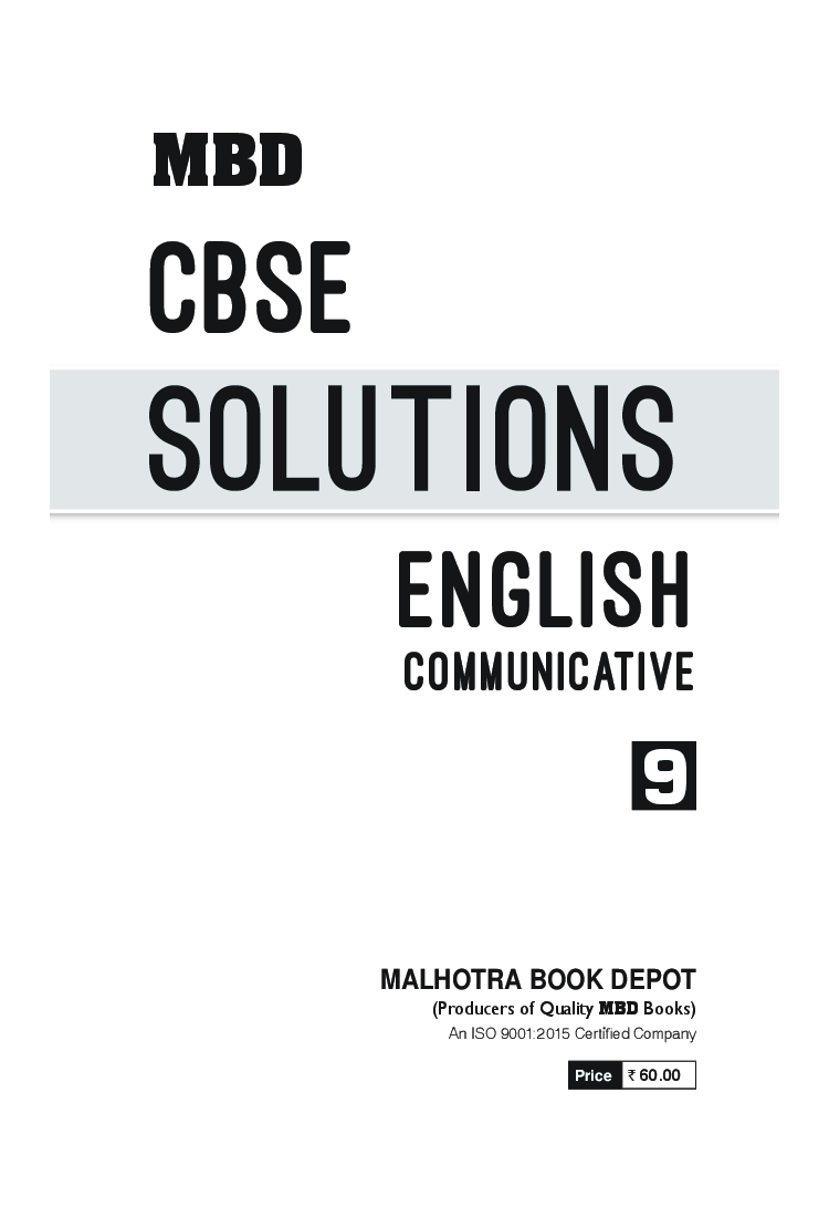MBD CBSE Solutions English Communicative For Class-IX - Page 3