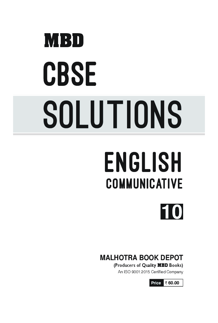 MBD CBSE Solutions English Communicative For Class-X - Page 3