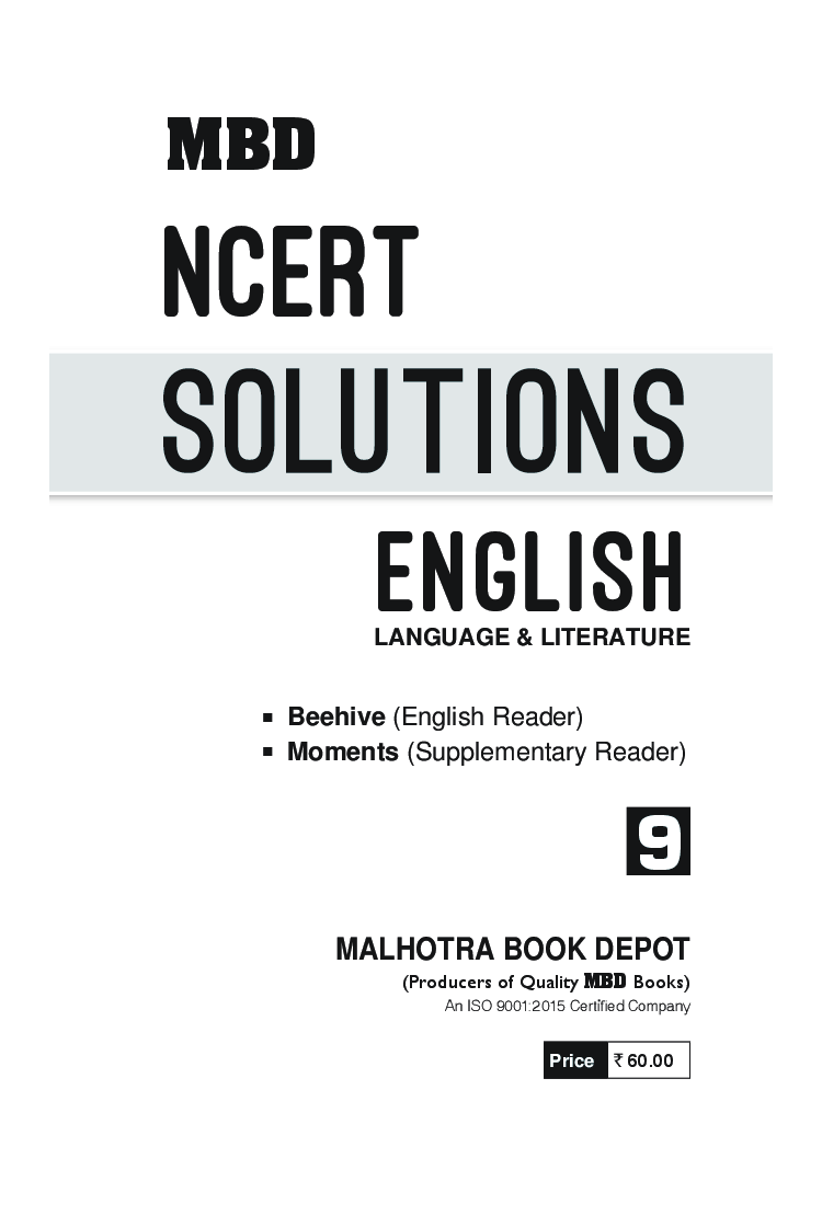 MBD NCERT Solutions English Language & Literature For Class-IX - Page 3