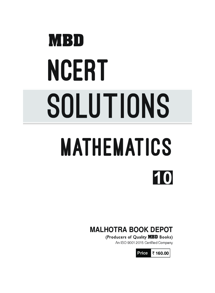 MBD NCERT Solutions Mathematics For Class-X - Page 3