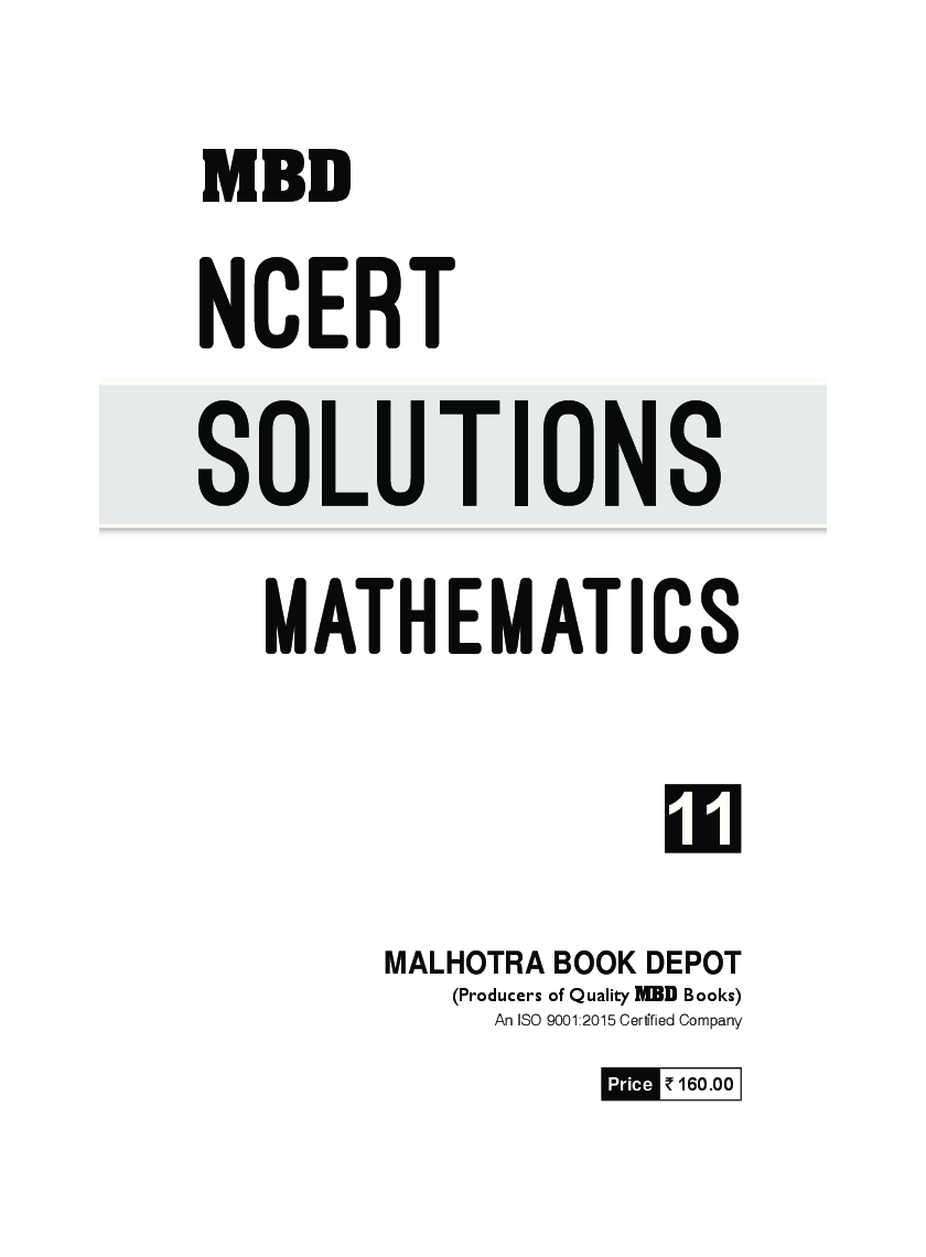 MBD NCERT Solutions Mathematics For Class-XI - Page 3