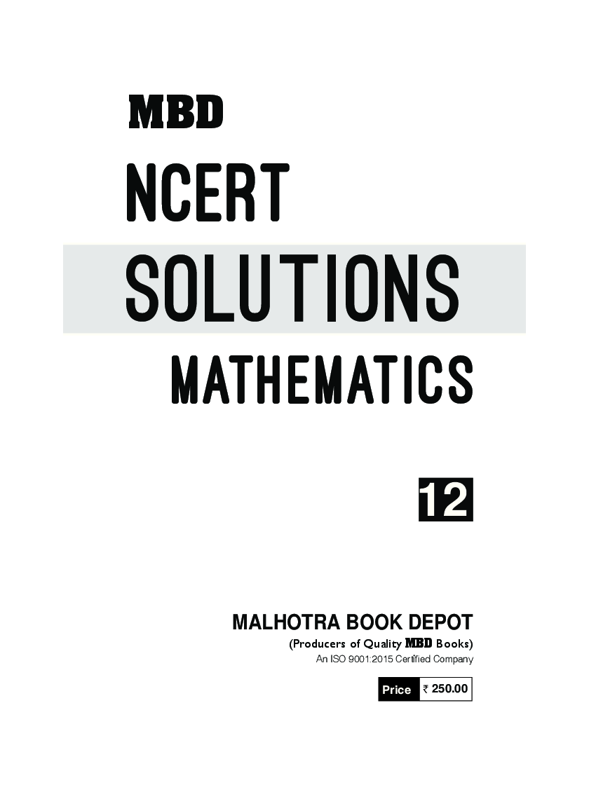 MBD NCERT Solutions Mathematics For Class-XII - Page 3