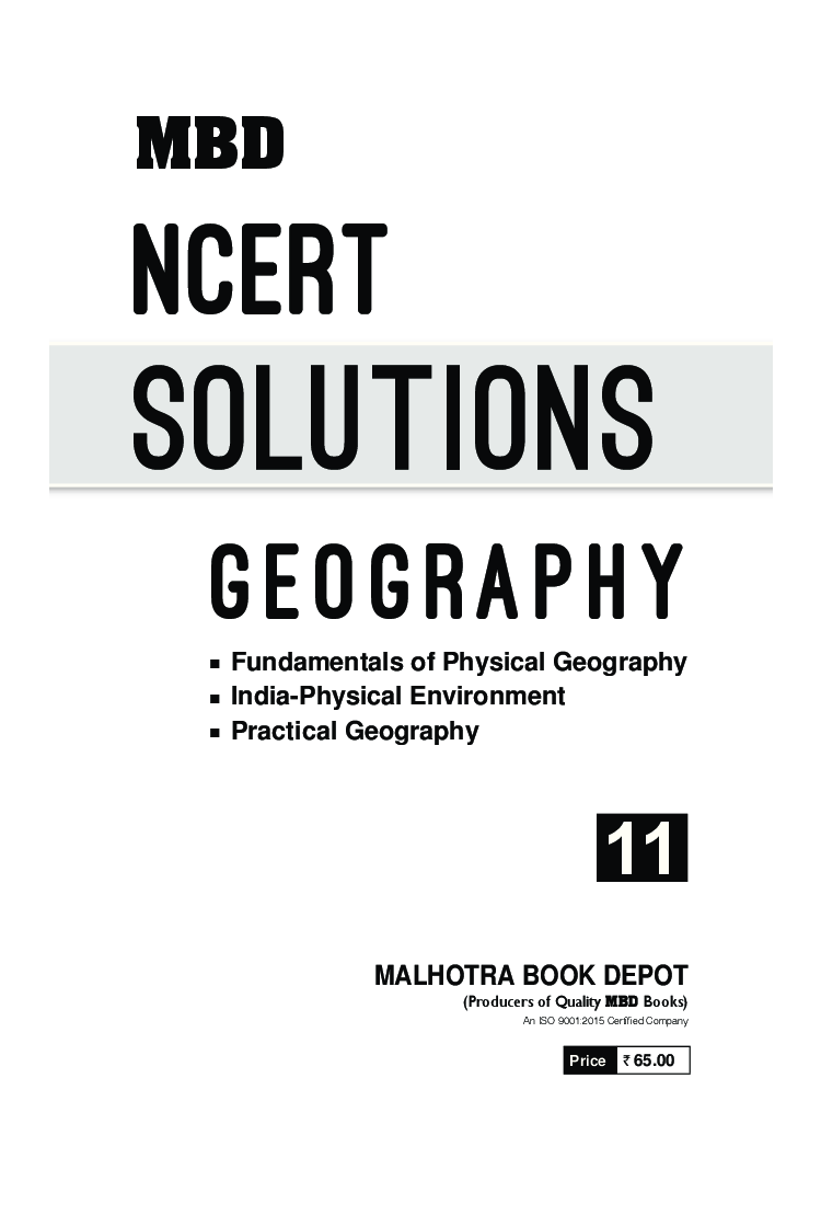 MBD NCERT Solutions Geography For Class-XI - Page 3