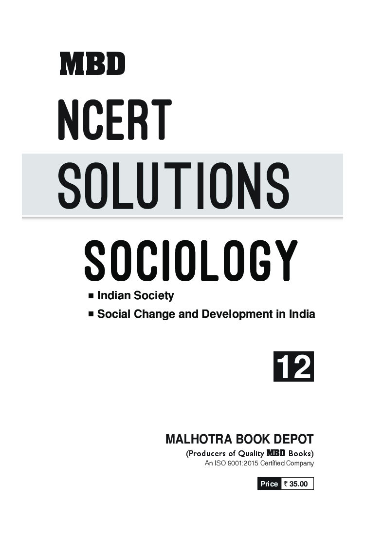 MBD NCERT Solutions Sociology For Class-XII - Page 3