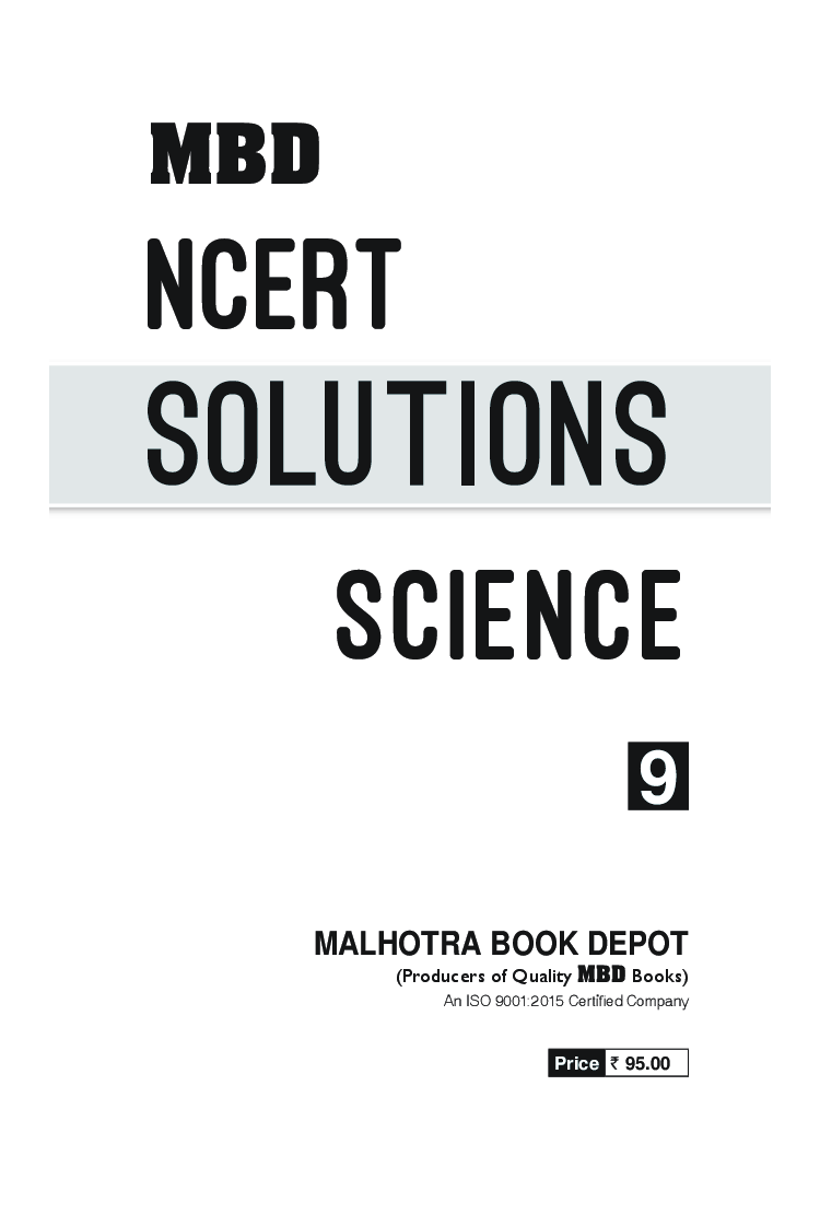 MBD NCERT Solutions Science For Class-IX - Page 3