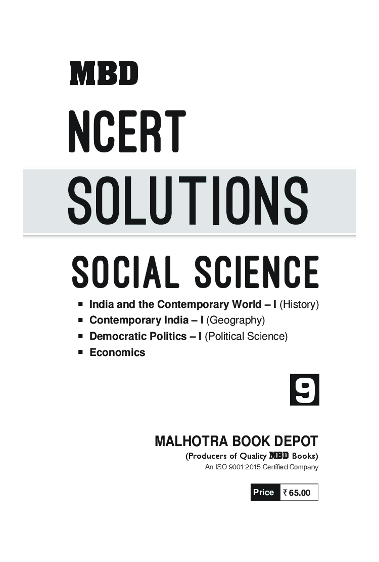 MBD NCERT Solutions Social Science For Class-IX - Page 3