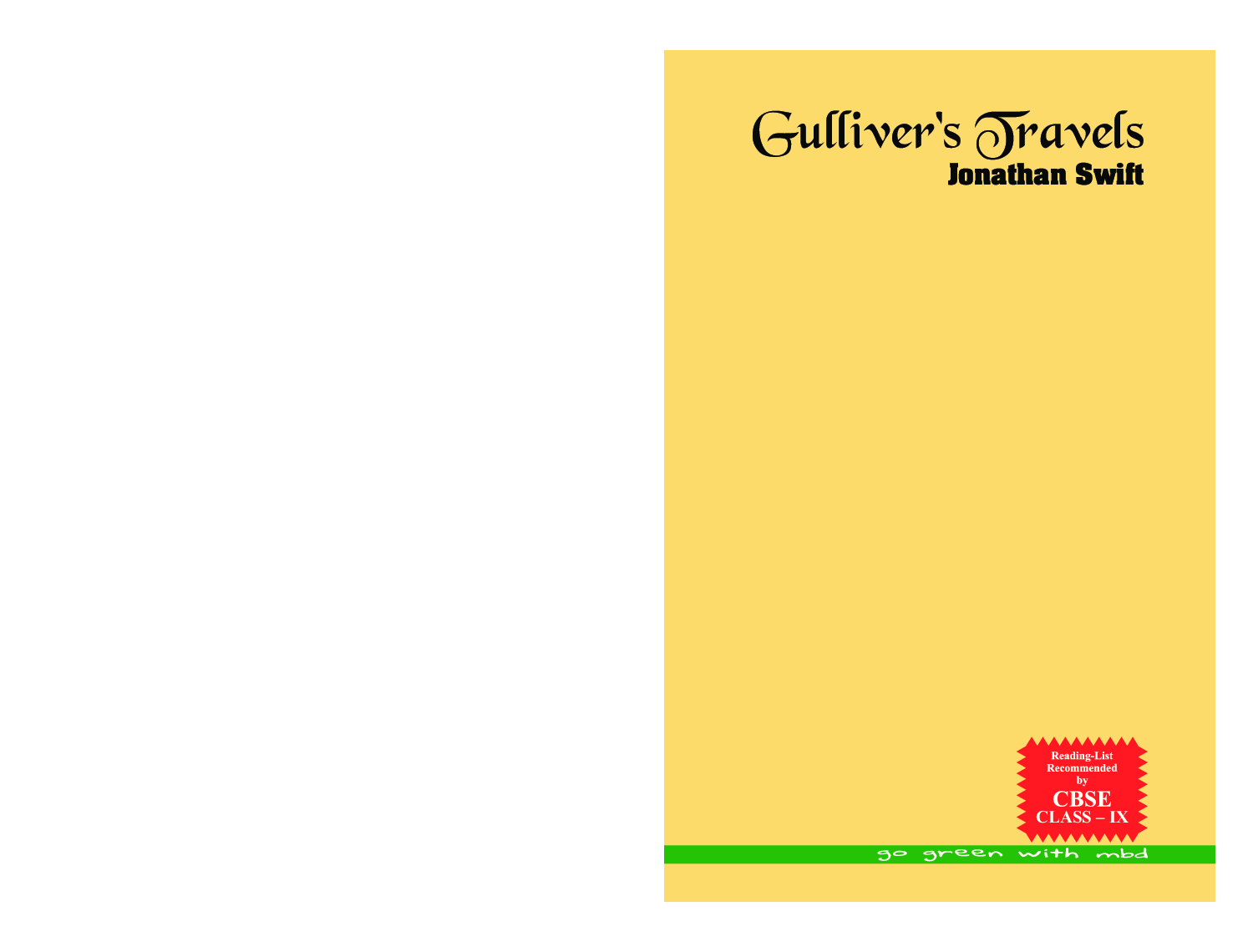 Holy Faith CBSE Gullivers Travels For Class-IX - Page 1