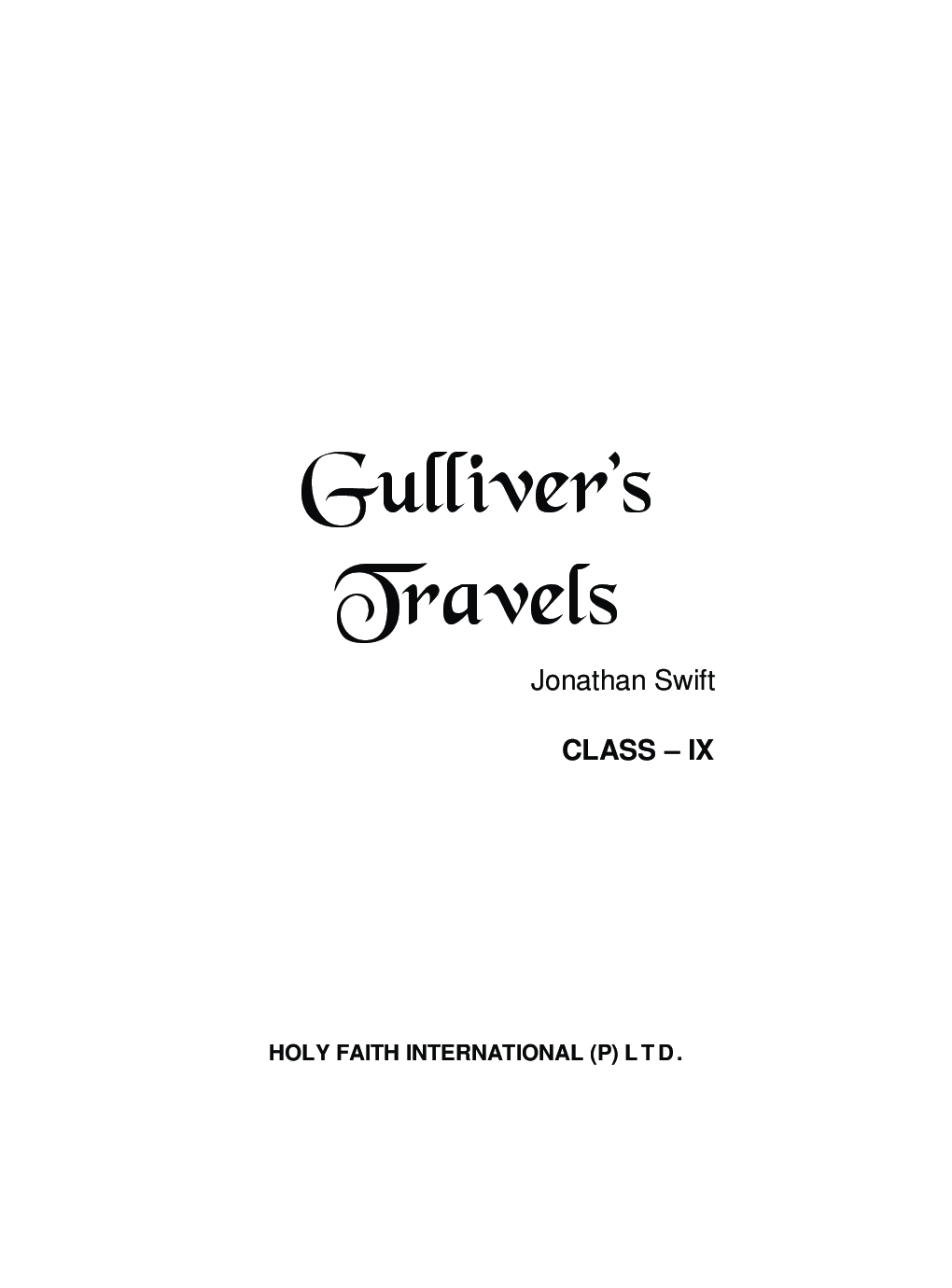 Holy Faith CBSE Gullivers Travels For Class-IX - Page 3