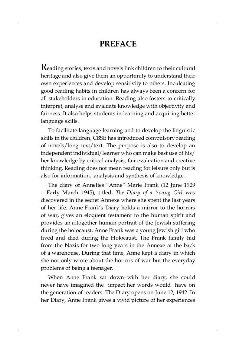 Holy Faith CBSE The Diary Of A Young Girl For Class-X - Page 5