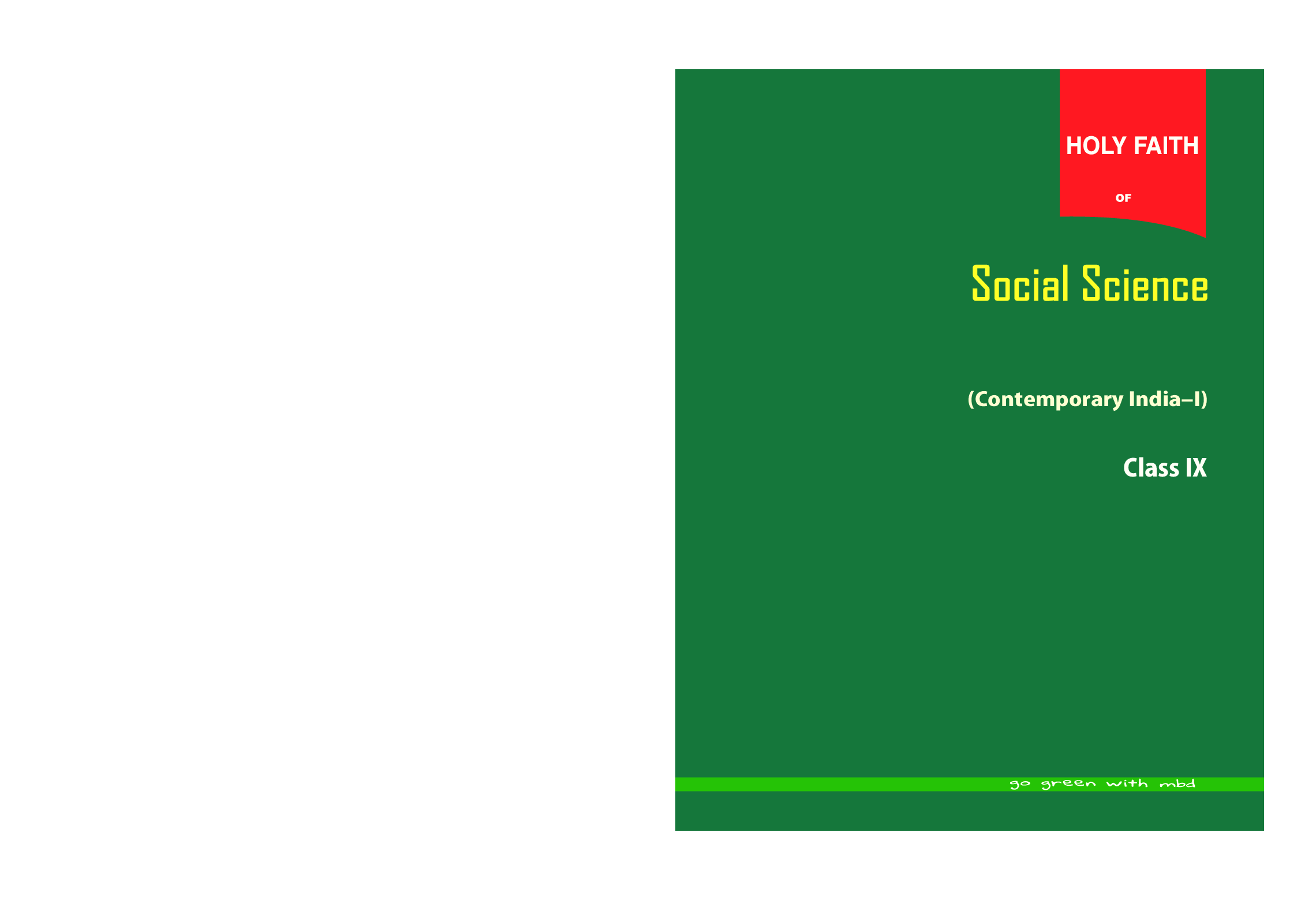 Holy Faith ABS Of Social Science Geography For Class-IX - Page 1